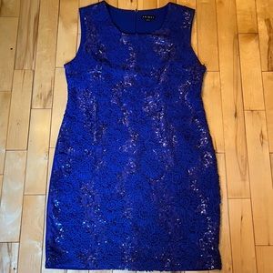 NWOT-Tribal~Dress~Sleeveless-Size 14~Jewel Blue~Sequins